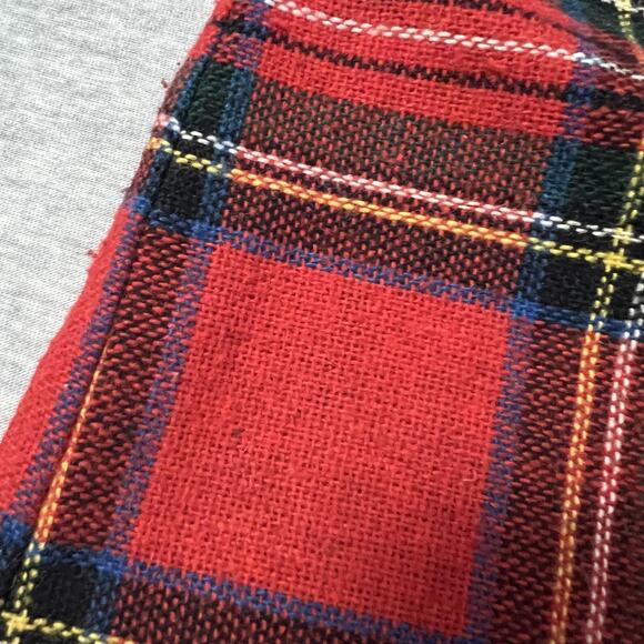 Vintage Kilt Plaid Skirt Womens Size 9 26W Red Tartan Button Wrap Wool Blend 90s - Picture 11 of 12
